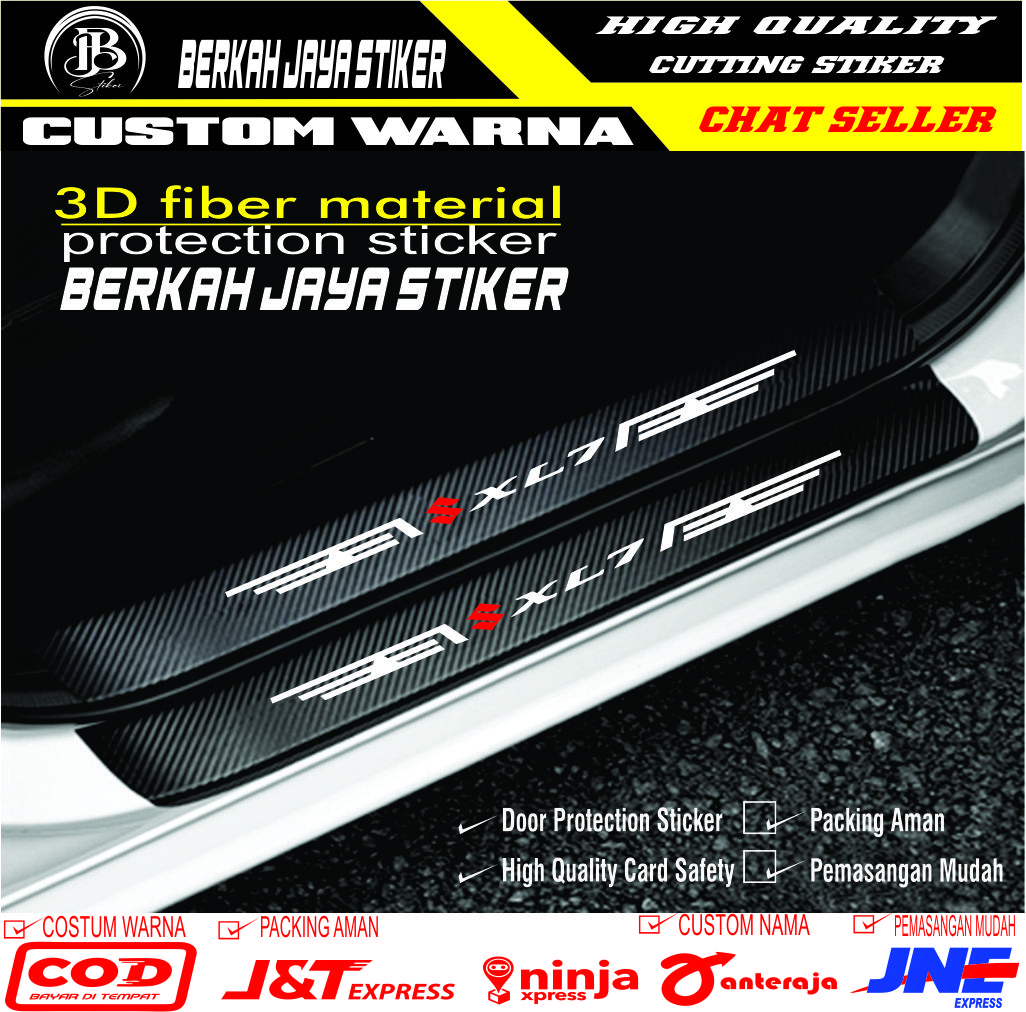 Cutting Car footrest stickers Suzuki XL7 sill plate guard car door protector sticker Harga 20,000 rupiah*Gratis Ongkir