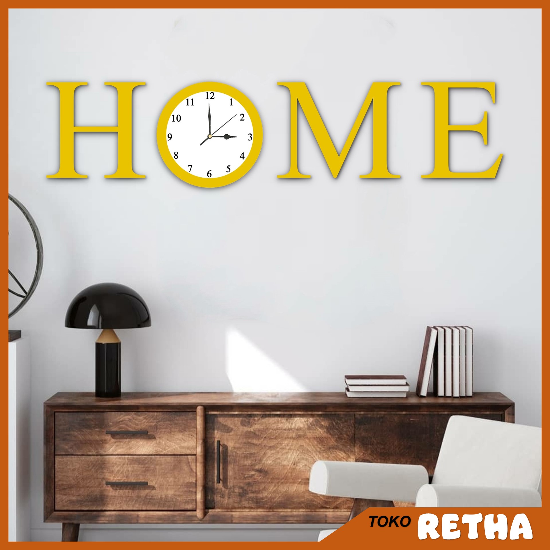 Jam dan Hiasan Dinding Modern Abjad HOME