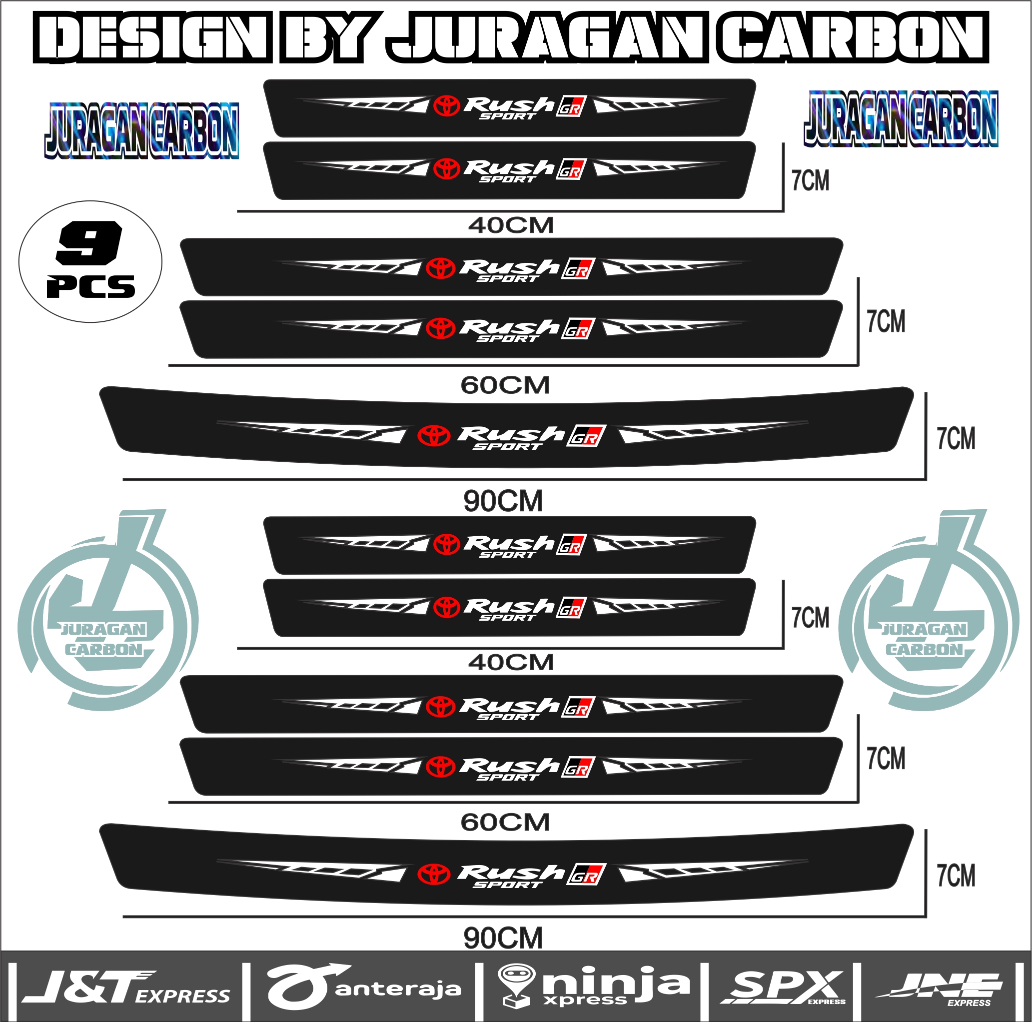 SILL PLATE KARBON 3D MOBILRUSH GR STICKER CARBON 3D PIJAKAN BUMPER BAGASI MOBIL TOYOTA RUSH Harga 25,000 rupiah*Gratis Ongkir