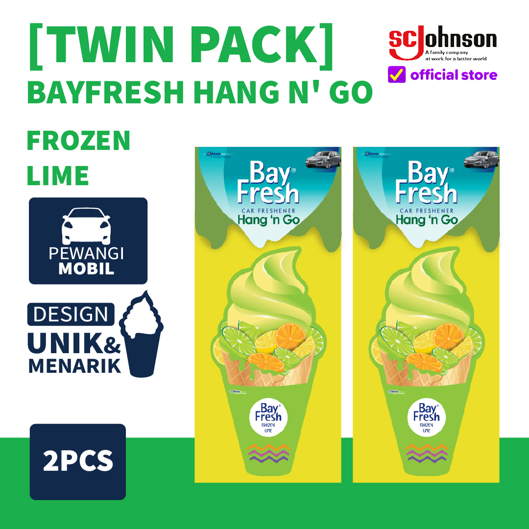 (Dapat 2pcs) Bayfresh Hang n' Go Pengharum Mobil - Frozen Lime Harga 27,299 rupiah*Gratis Ongkir