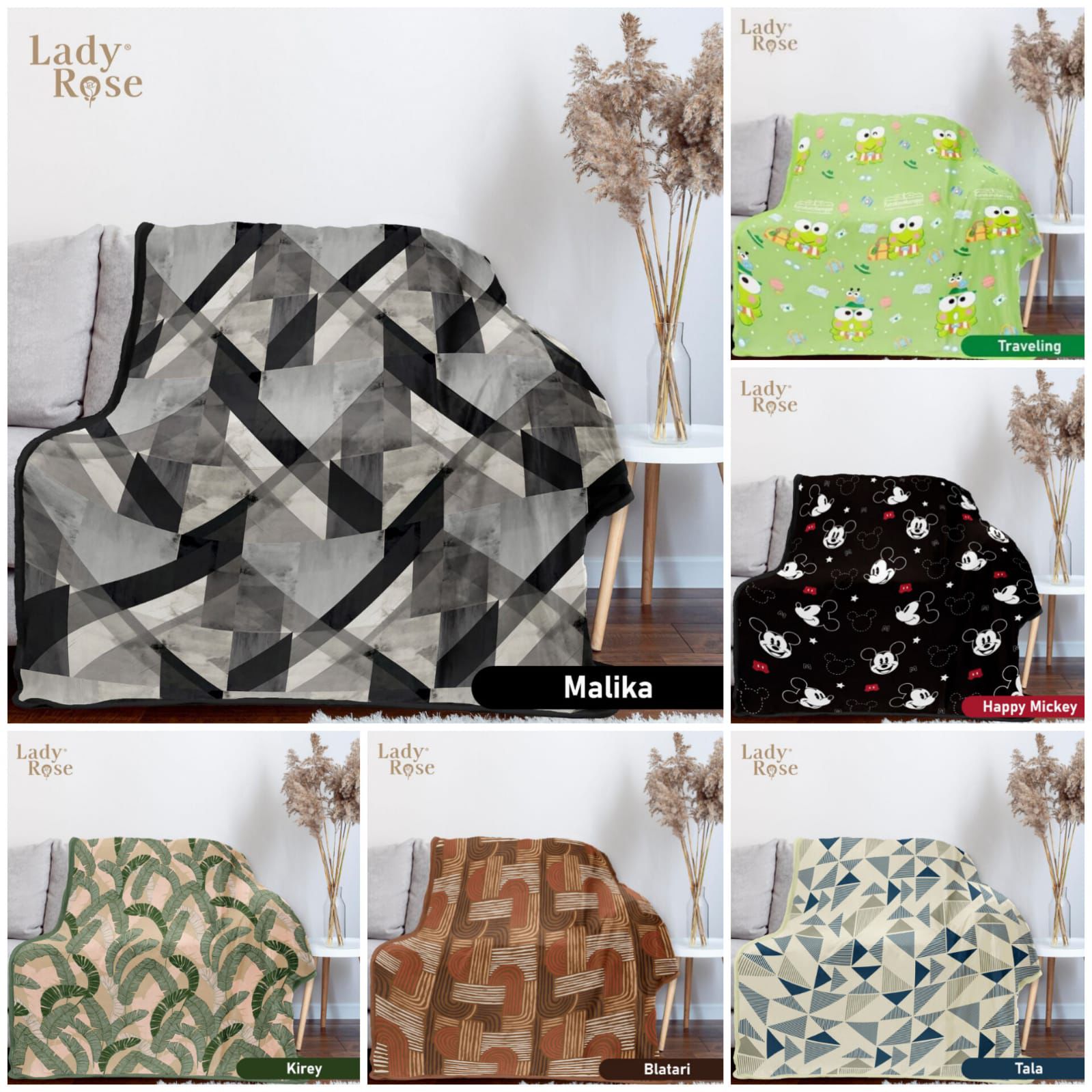 Lady Rose blanket 160x200/fleece blanket/most complete motive