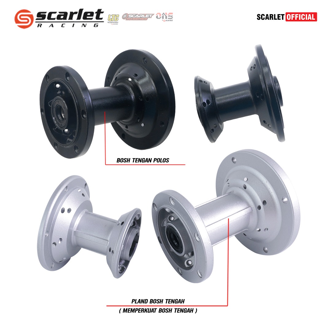 Scarlet Racing - Trombol Tromol Hub Front and Rear Black Silver Sport Kawasaki Klx 28 Hole & 36 Hole + Bearing Harga 443,000 rupiah*Gratis Ongkir