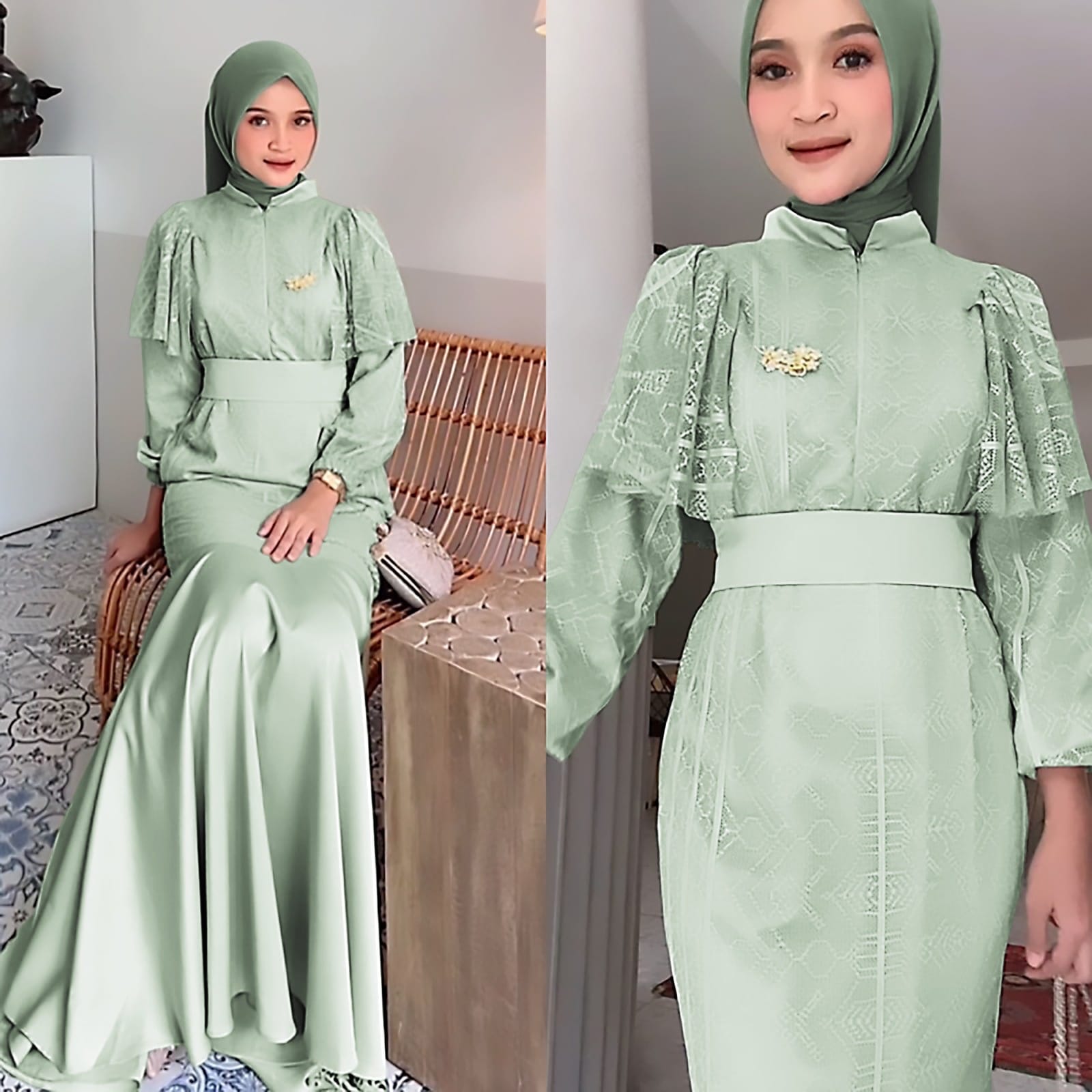 Liyaana From Nizka By Nida Rehan RTW Embroidered Butter Silk 2 Piece Suit Terra - Festive Collection