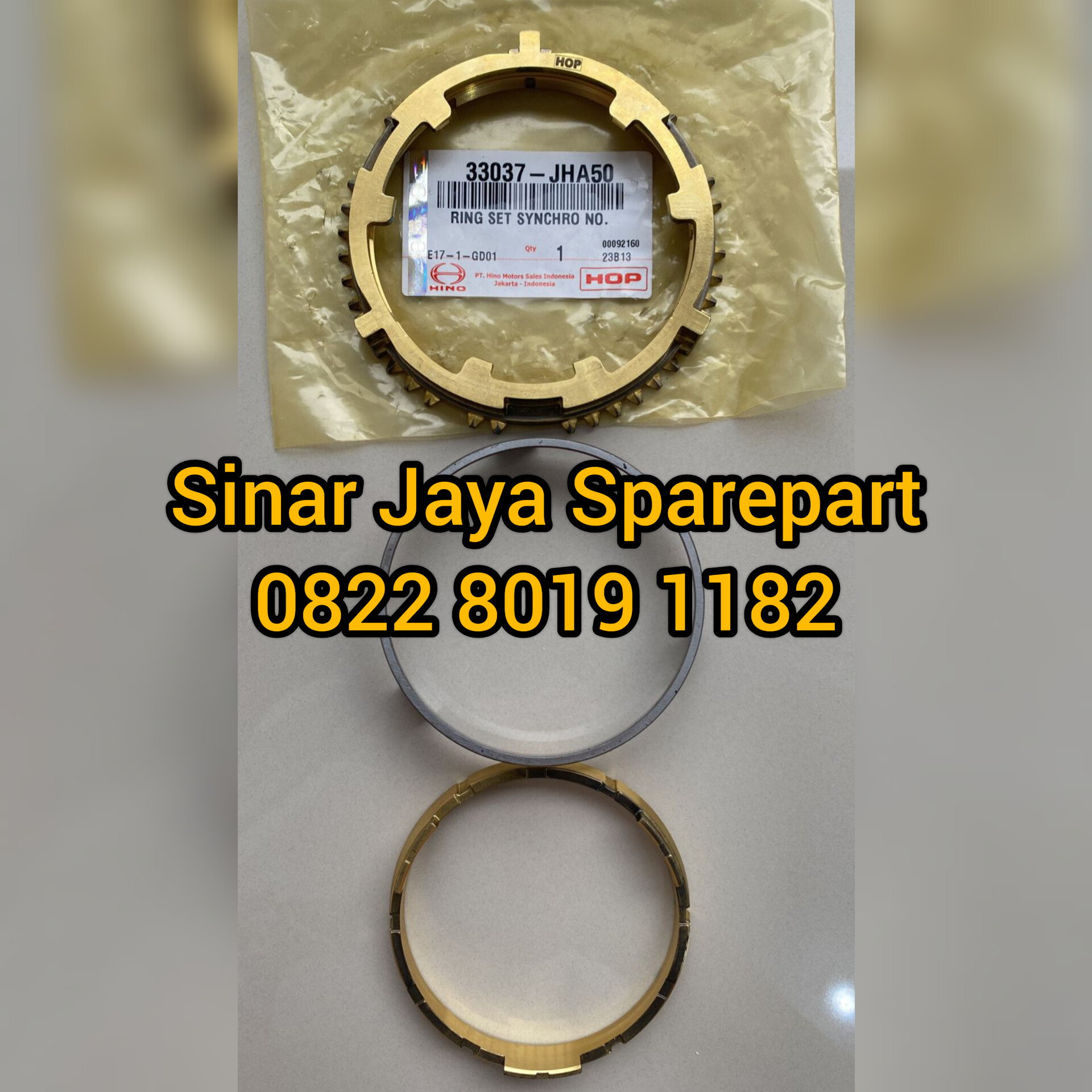 Ring Set Sinkromis Gigi 1 Toyota Dyna 130HT 130XT 130LT Hino Dutro 130HT 130HD 130MD Original 33037-JHA50 Harga 950,000 Ringgit*Penghantaran Percuma