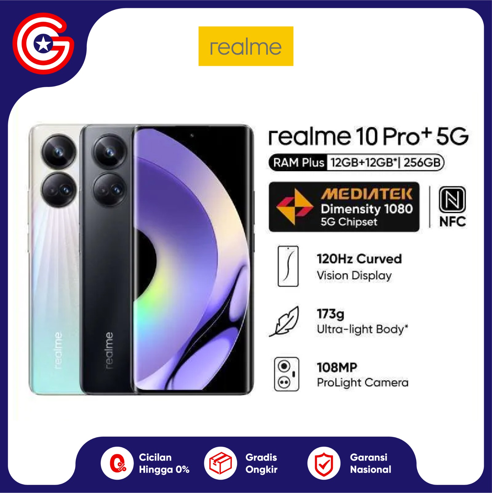 Realme 10 Pro+ 5G | 12/256GB | 67W SUPERVOOC Charger | 120Hz Curved Vision Display | Garansi Resmi Harga  6,879,000 Ringgit*Penghantaran Percuma