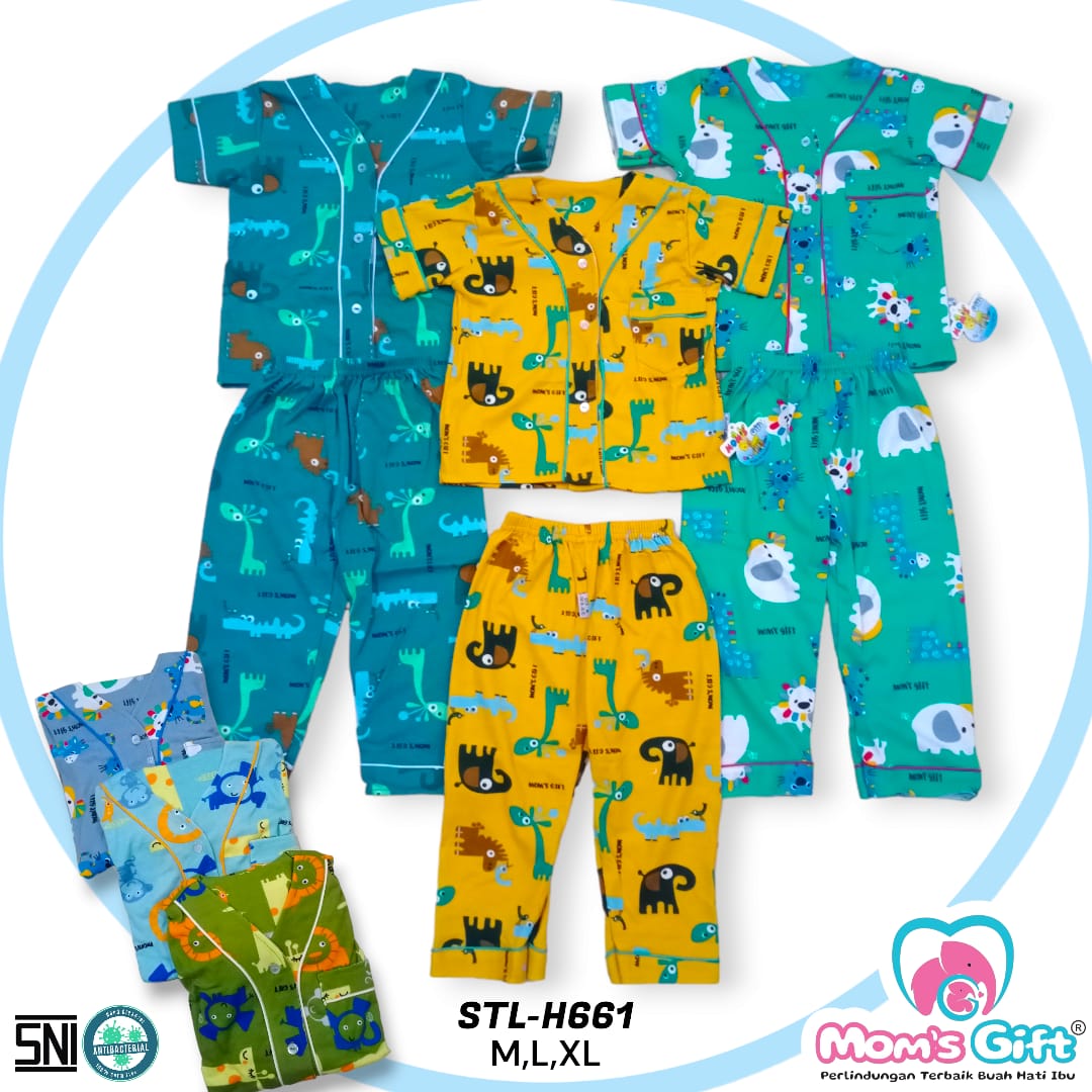 setelan baju bayi moms hadiah pendek celana panjang size M L XL / PIYAMA BAJU TIDUR ANAK Katun Lengan