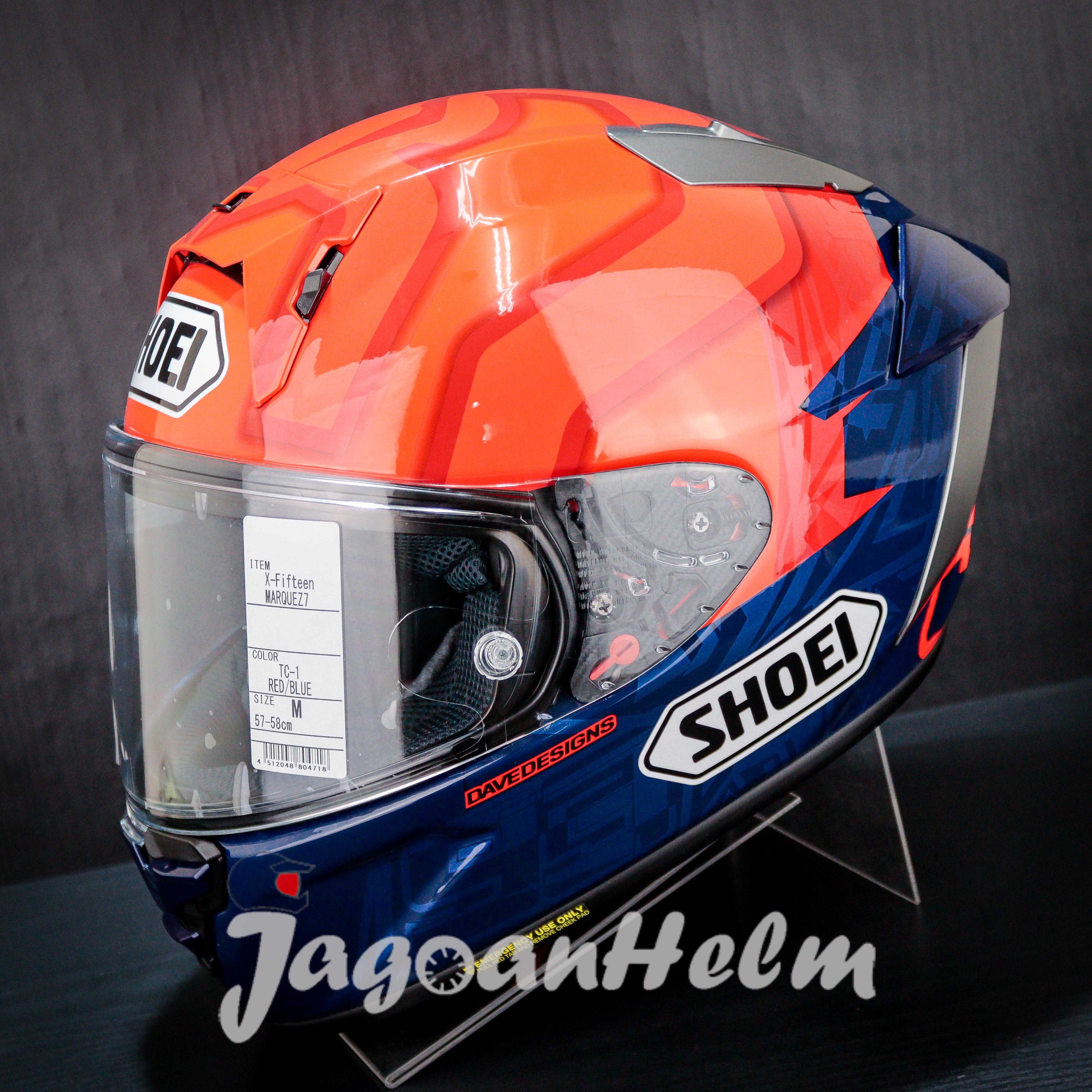 SHOEI HELM X15 MARQUEZ7 TC1 | RED BLUE | XFIFTEEN SNI Harga 15,570,000 rupiah*Gratis Ongkir