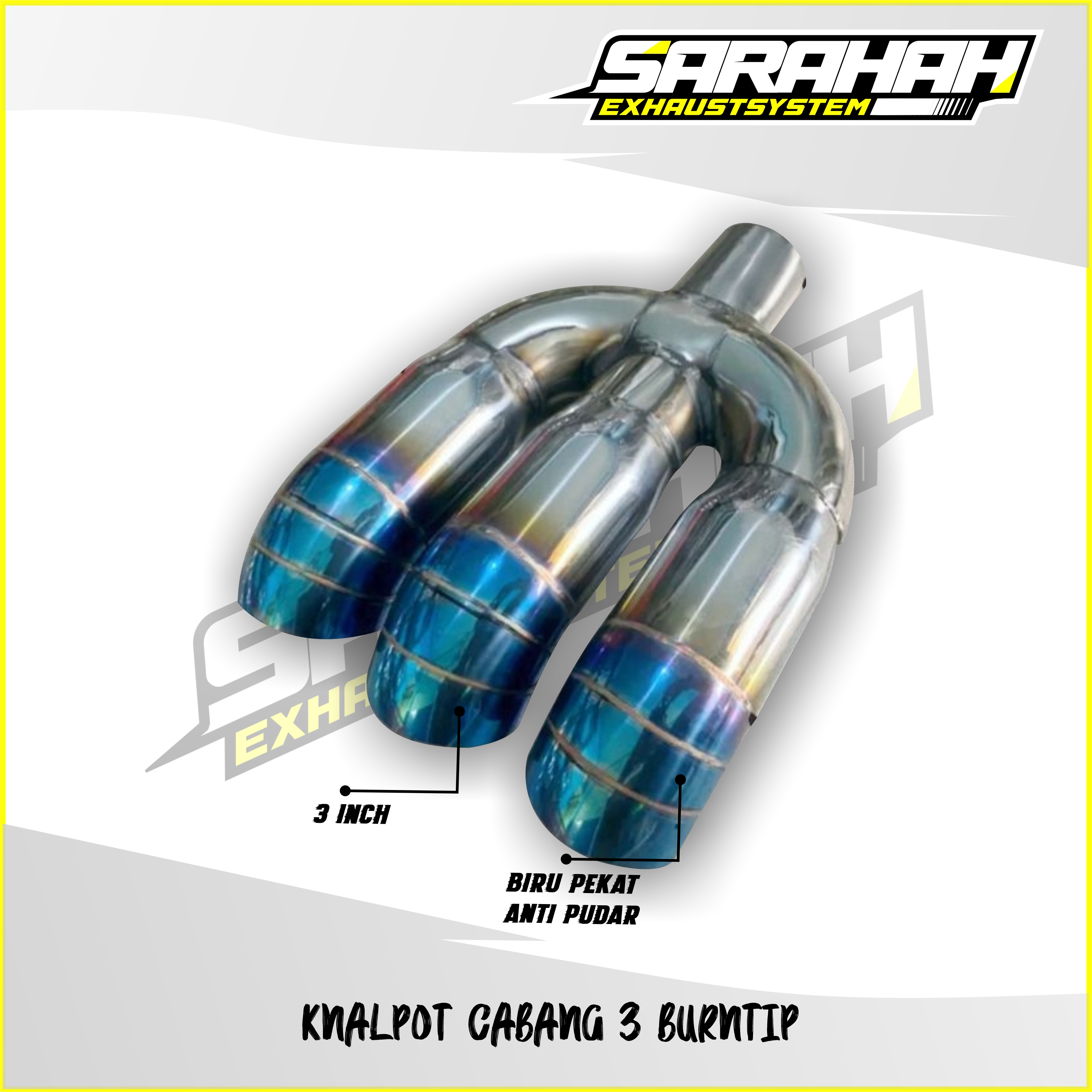 KNALPOT CABANG 3 BURNTIP - SARAHAH EXHAUST Harga 600,000 rupiah*Gratis Ongkir