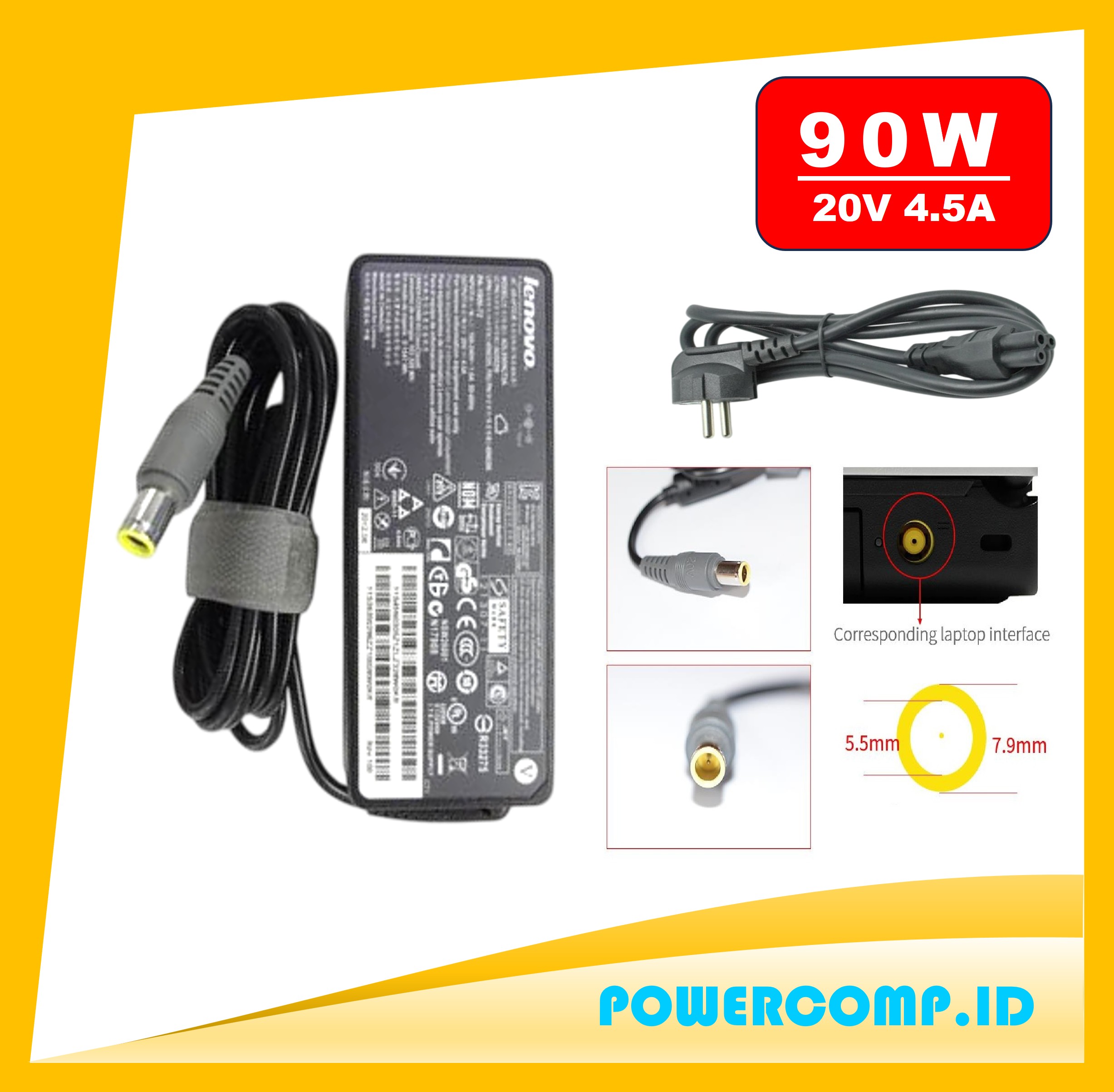Chargeur - Green Cell - PRO - 20V - 4.5A - 90W pour Lenovo ThinkPad - Informatique