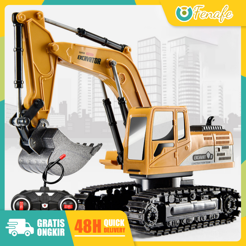 Fenafe【♥️Best♥️】Remote control excavator 6 Ch 1:20 crawler 2.4GHz RC excavator boys toy engineering di…