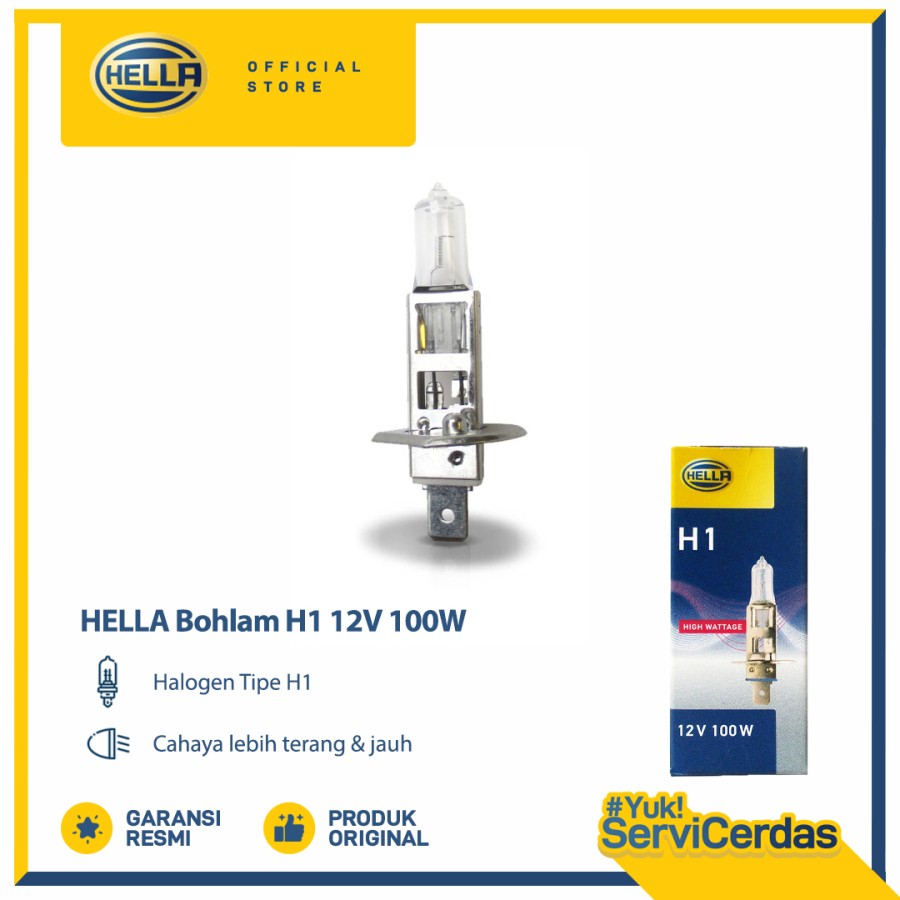 Hella Bohlam Mobil H1 12V 100W Harga 24,570 rupiah*Gratis Ongkir