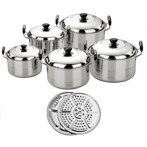 PROMOO...!!!PANCI SET 5 PCS + STEAMER Panci America High Pot 5 in 1 - Panci dan Steamer Panci Set MEREK RANDOM Harga 119,900 rupiah*Gratis Ongkir