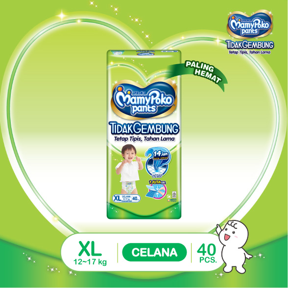 Mamypoko Pants X-Tra Dry Slim Not Bulky Xl40 Harga 87,100 rupiah*Gratis Ongkir