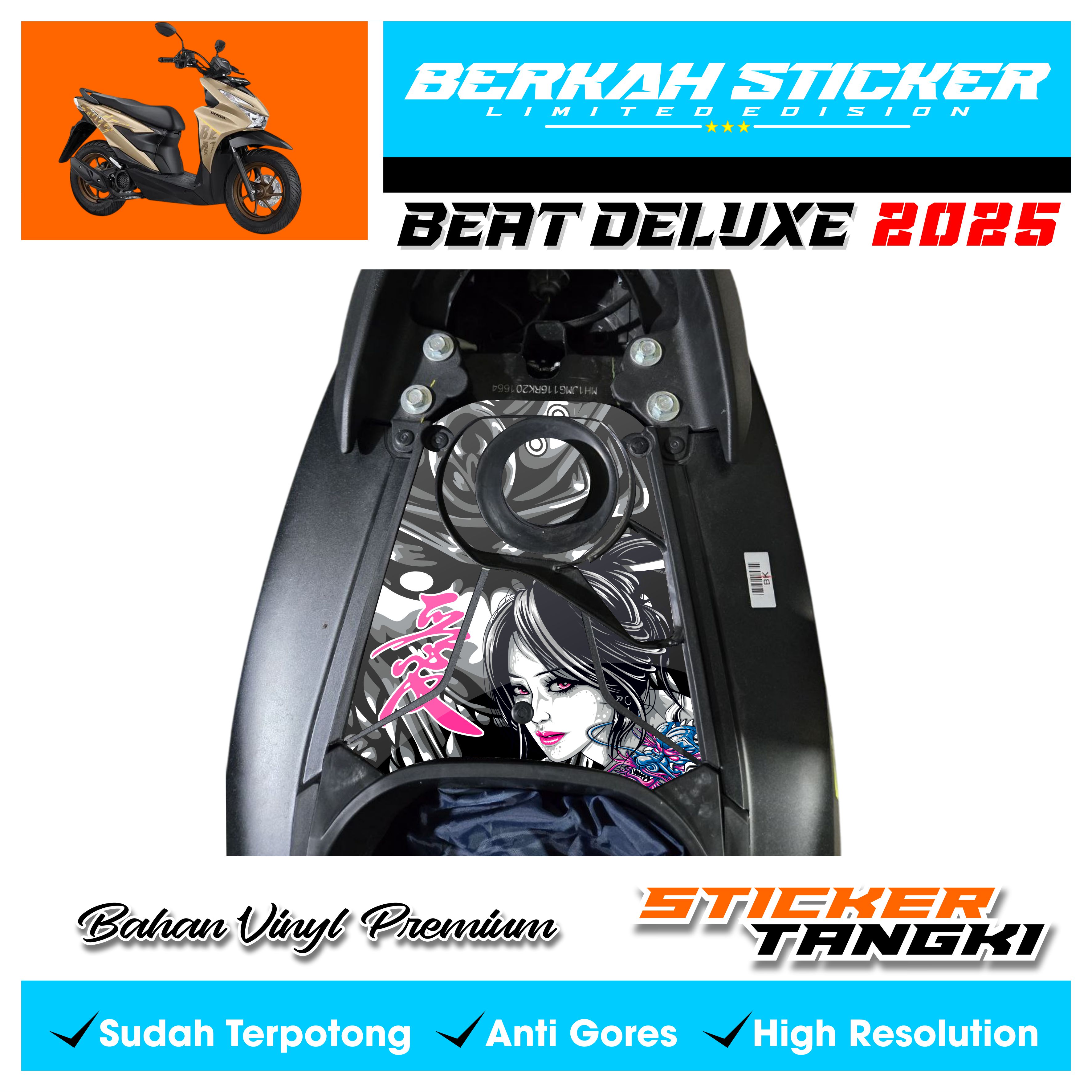 Beat Deluxe/Steet variation Bensi tank sticker 2025 premium beat 2024-2025 tank sticker Harga 18,500 rupiah*Gratis Ongkir