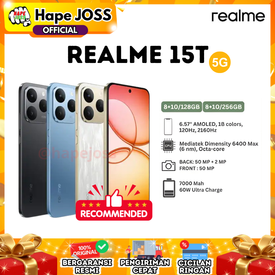Realme 15t 5g 8/128Gb Nfc Official Warranty Harga  3,699,000 Ringgit*Penghantaran Percuma