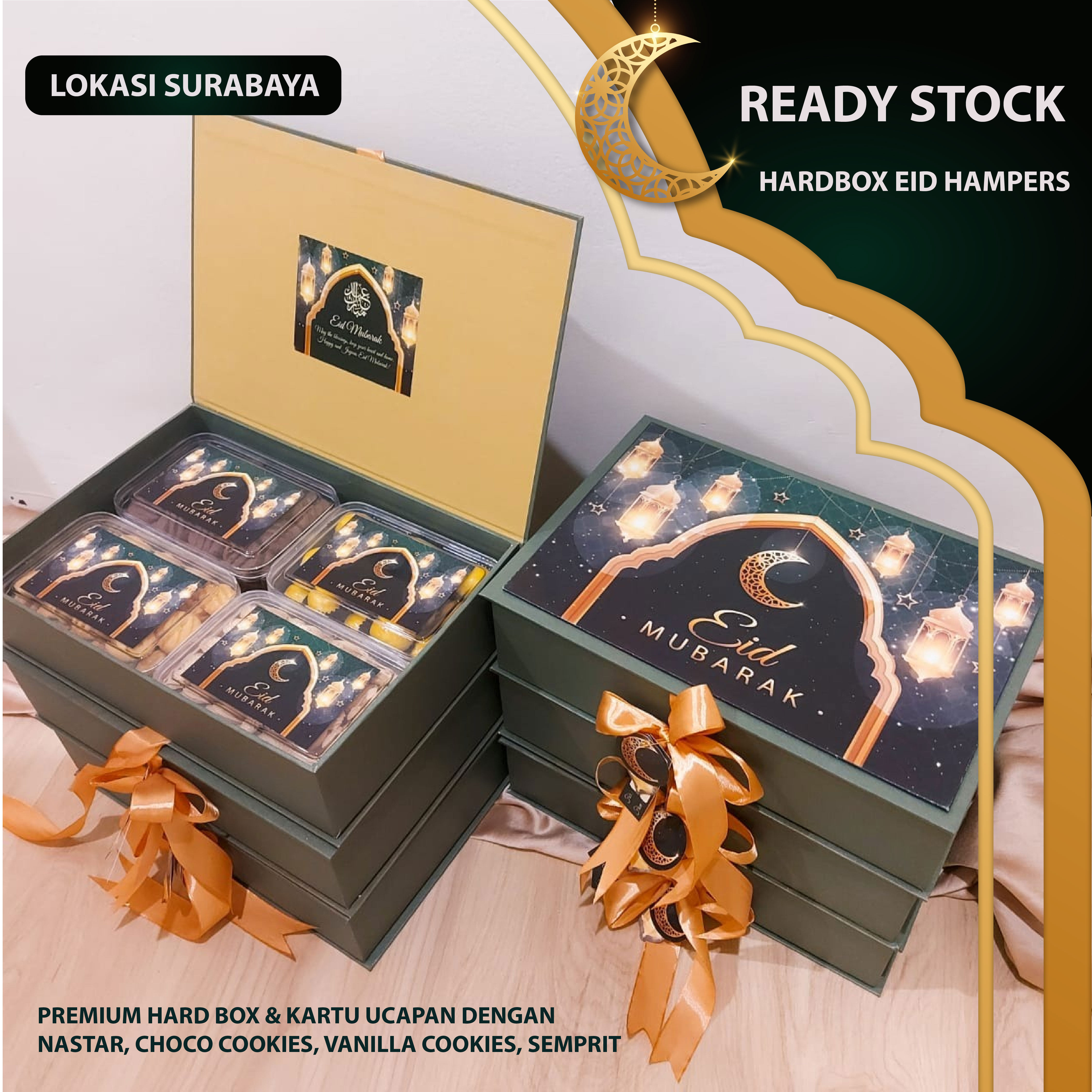 Hampers Eid Mubarak Cookies Hard Box Premium