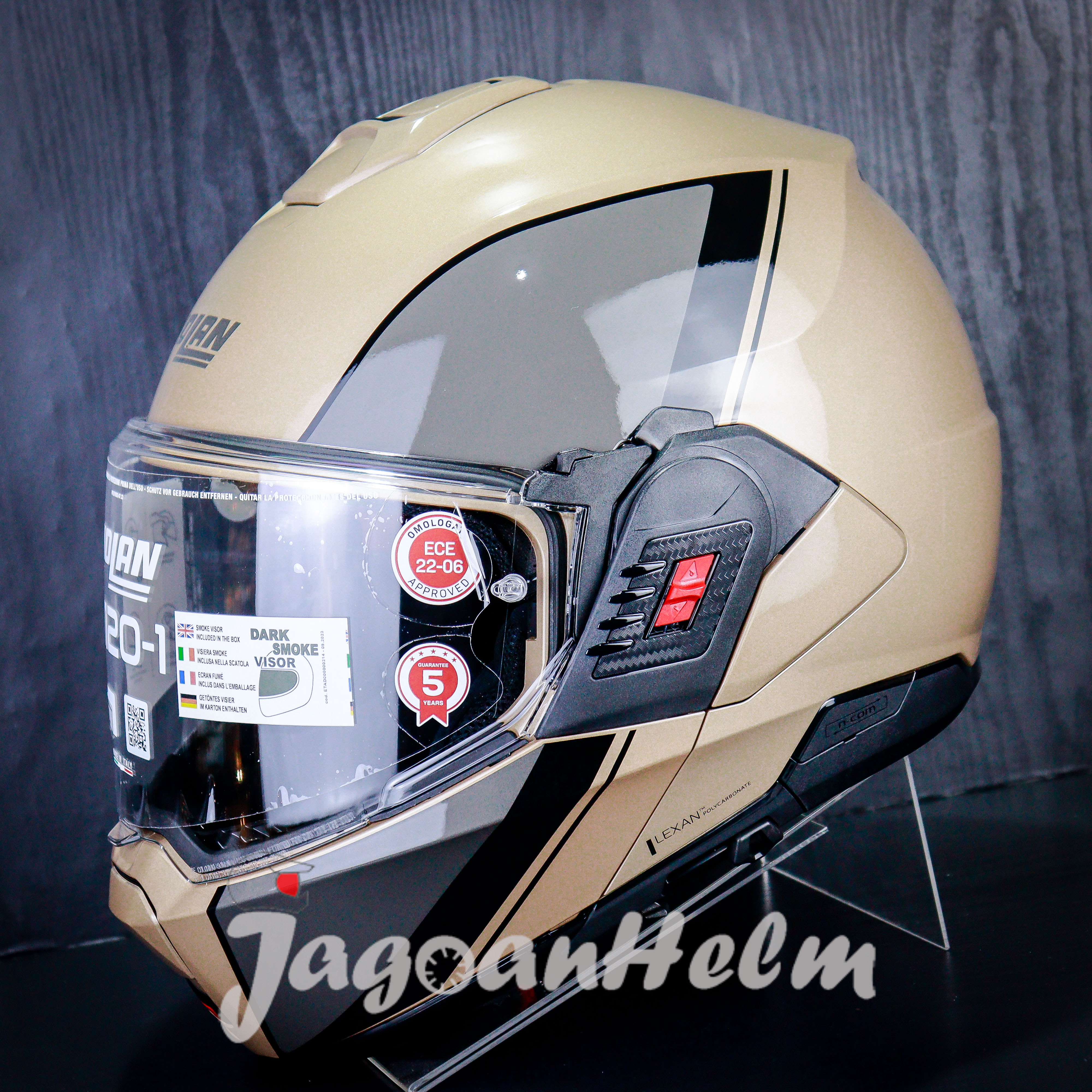NOLAN HELM N1201 VERNICIATURA SPECIALE NCOM #342 | BLACK GOLD | N120-1 MODULAR Harga 8,560,000 rupiah*Gratis Ongkir