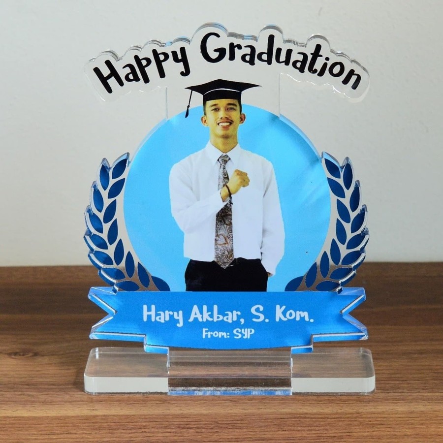 TERmurah Plakat Wisuda Custom / Kado Wisuda Akrilik Ukuran 15x10 5mm Design Free
