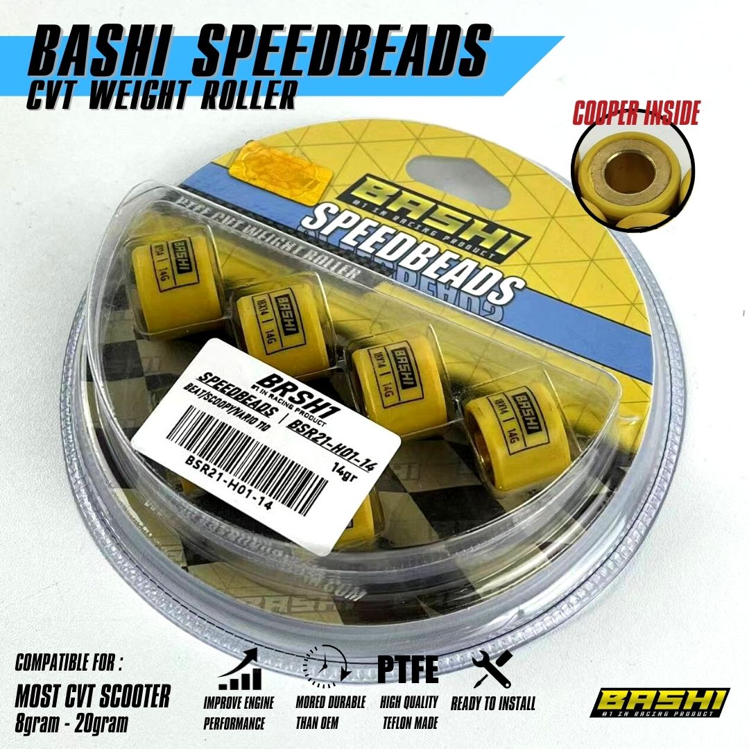 BASHI roller TEFLON RACING YAMAHA NMAX /AEROX / XEON / MIO M3 / LEXI / FREEGO speedbeads cvt Y2 Harga 52,000 rupiah*Gratis Ongkir