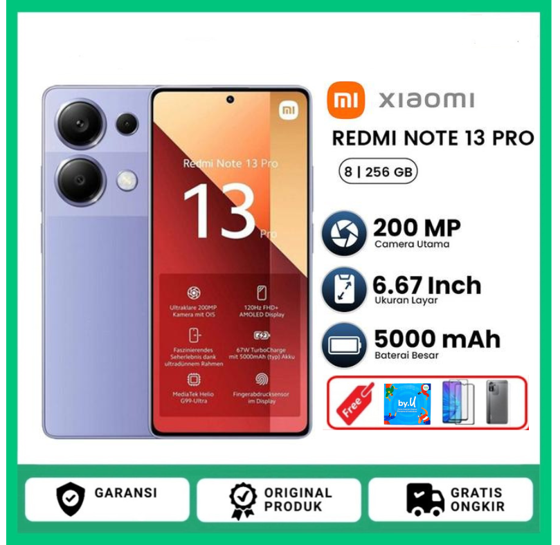 Xiaomi Redmi Note 13 Pro 8/256GB Harga  2,786,000 Ringgit*Penghantaran Percuma