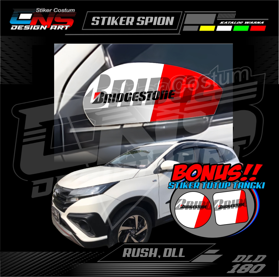 Stiker Spion Mobil Toyota Rush BRIDGESTONE Custom Semua Mobil Stiker Spion Pick Up Stiker Print Stiker Vinyl Stiker Kata Keren Stiker Cewek Vector Hijab - Bisa Request Harga 55,900 rupiah*Gratis Ongkir