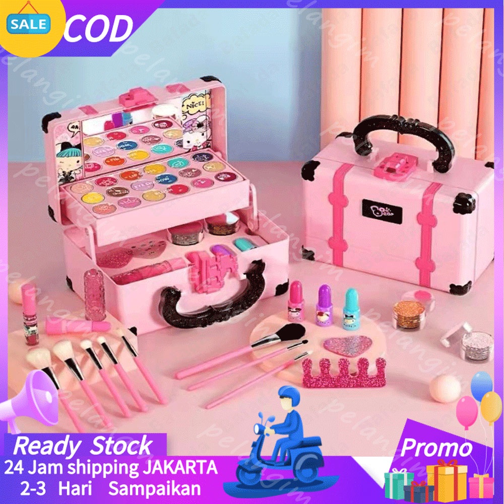 【+READY STOCK】32 Pcs Anak Kasus Kosmetik Peralatan Kecantikan Tidak Beracun Kotak Make Up untuk Gadis…