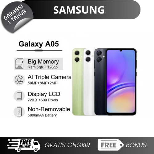 Samsung Galaxy A05 6/128Gb - 50Mp Camera - Mediatek Helio G85 Harga 1,005,000 rupiah*Gratis Ongkir
