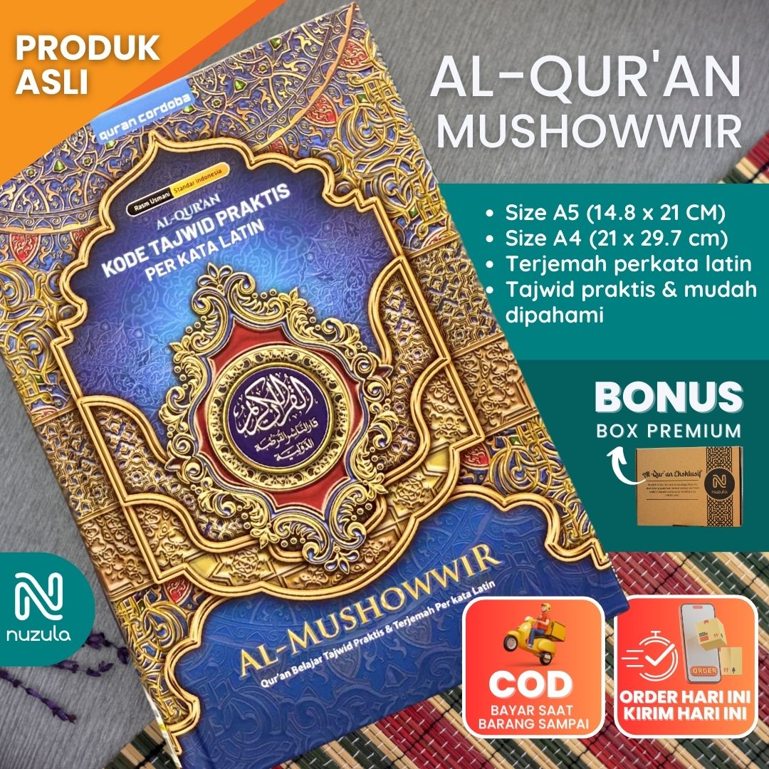 Al-Quran Al Mushawwir Translation of Latin Words with Practical Tajwid - Quran Mushowwir Size A5 & A4…