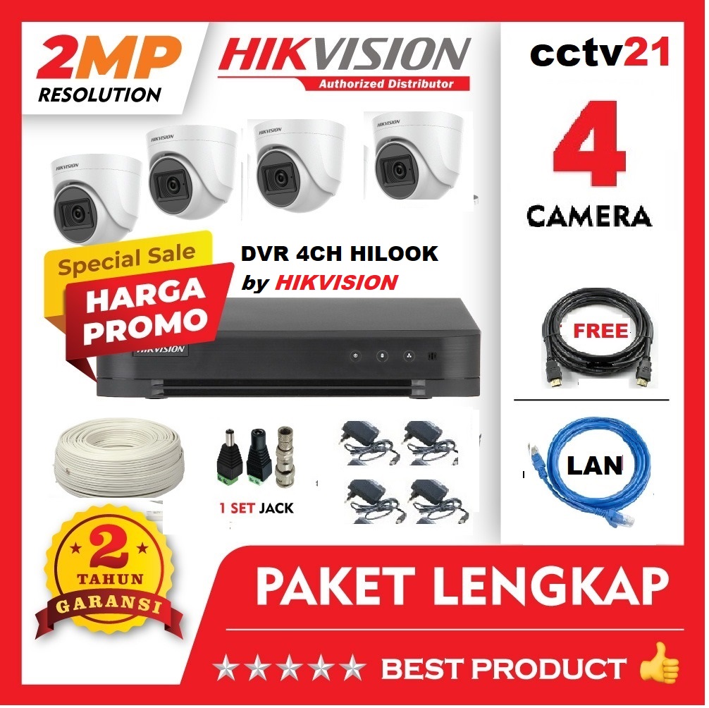 Camera Channel Dvr Hikvision 2mp Hikvision 2MP 2Bullet 2Dome