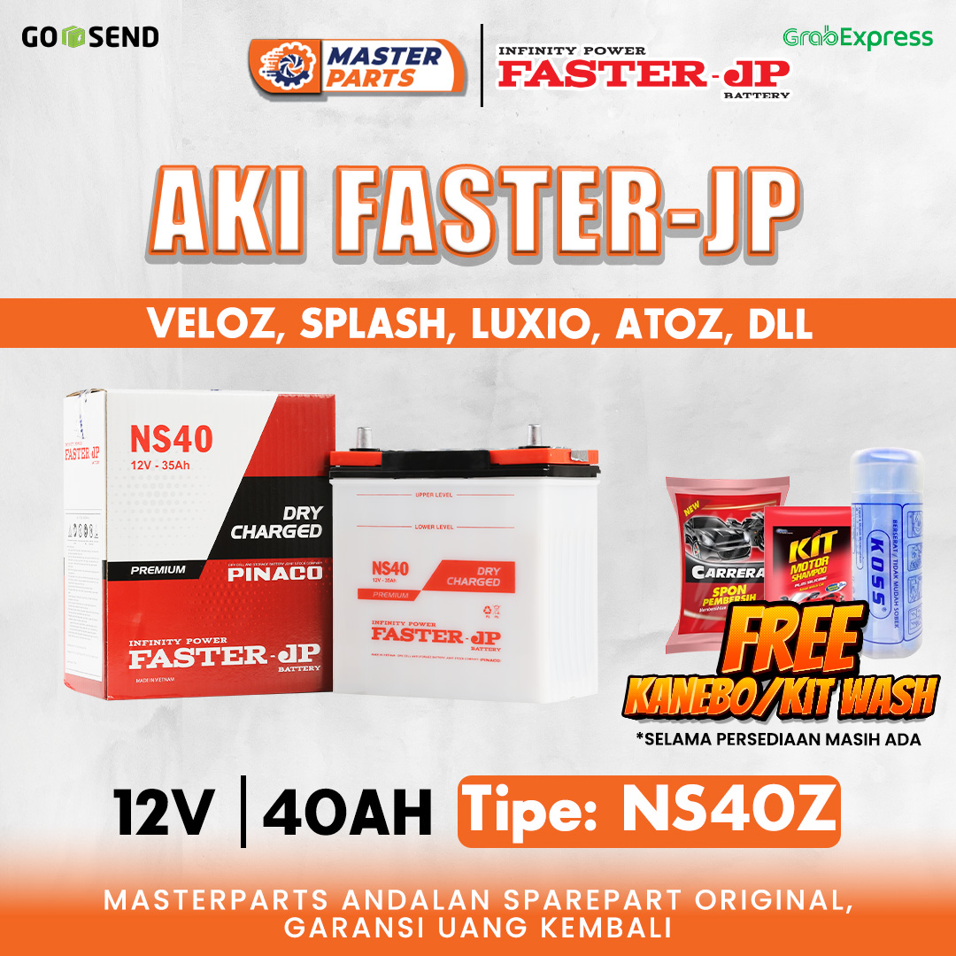 Aki Faster JP NS40Z 12V 40Ah untuk Toyota Avanza, Rush Harga 625,600 rupiah*Gratis Ongkir