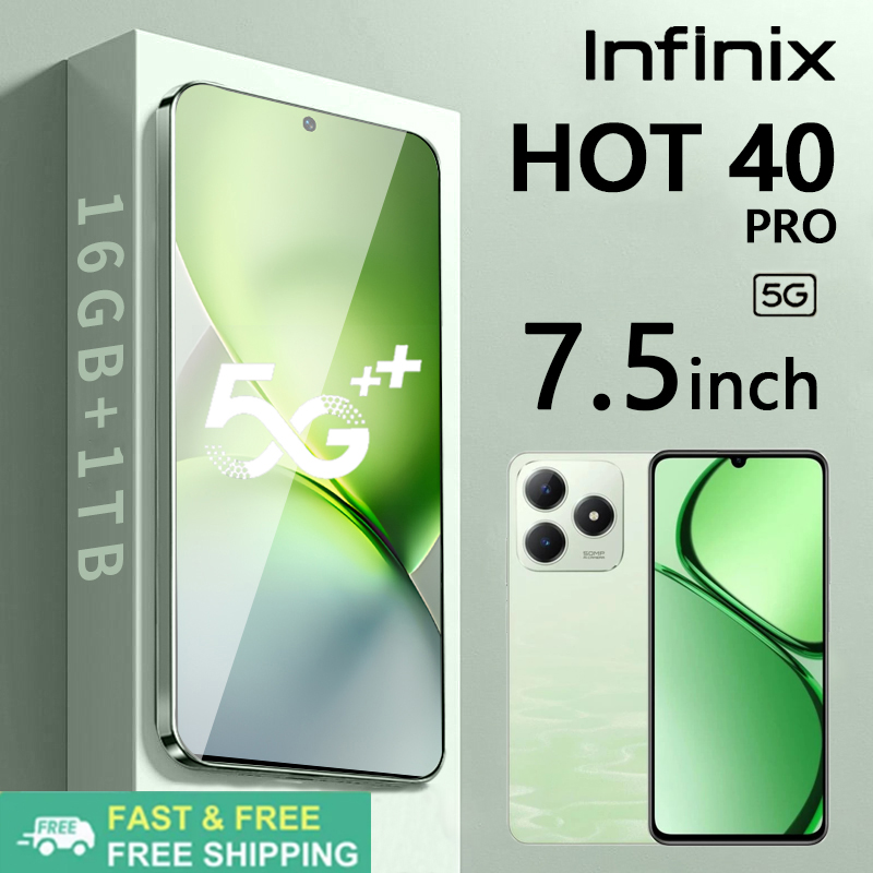 Newest HP infinx hot 40 pro NFC smartphone 7.5 lnci HD 90Hz handphone HP Murah clearance AI smartphone HD screen android13 ram16gb/512GB original official students learn dual card standby gaming phone Bisa cod Harga 949,000 rupiah*Gratis Ongkir