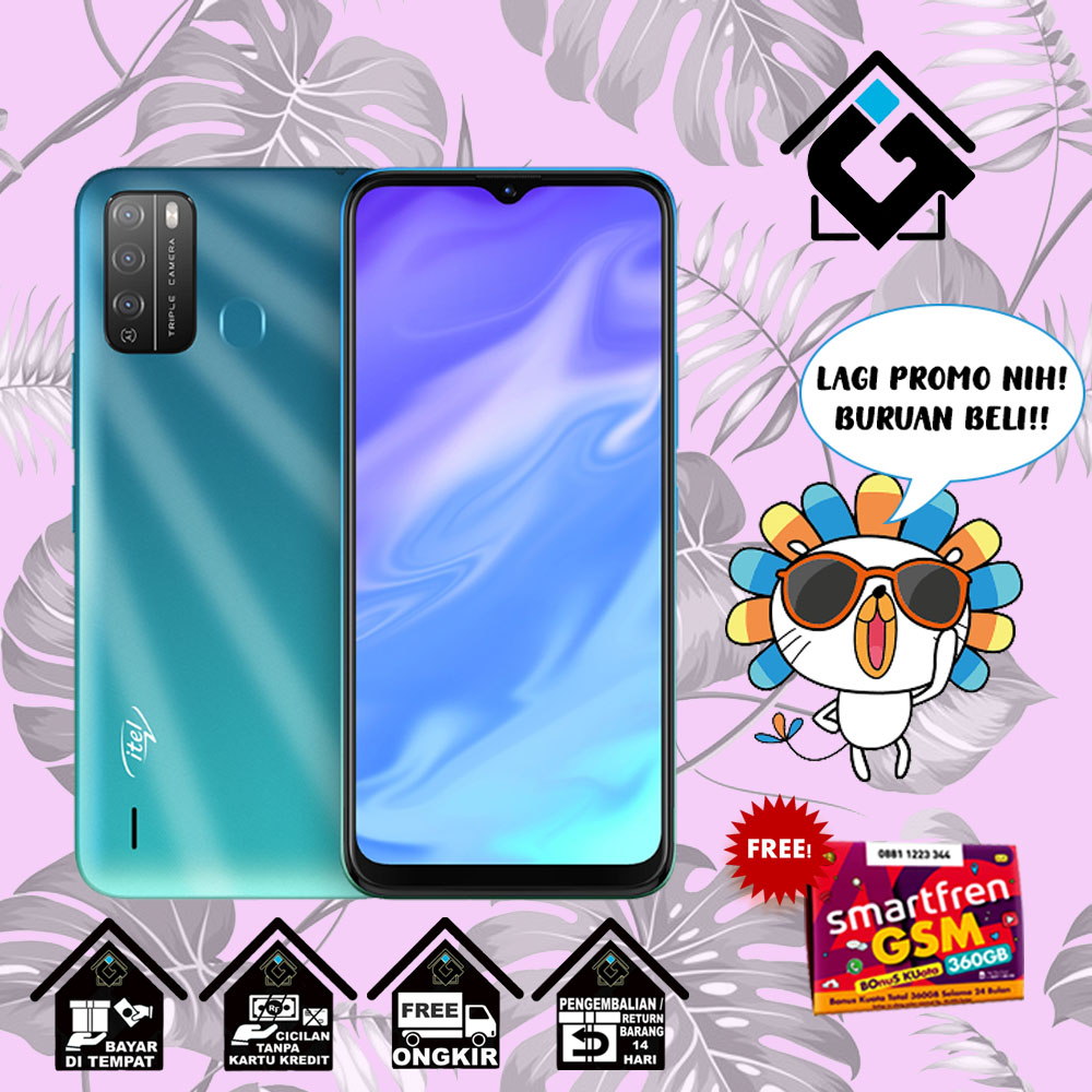 [GRATIS ONGKIR!!] iTel Vision 1 Pro 3GB/32GB 4GLte Baterai 4000mAh Garansi Resmi INFINIX Promo Bonus Kuota Internet 360GB