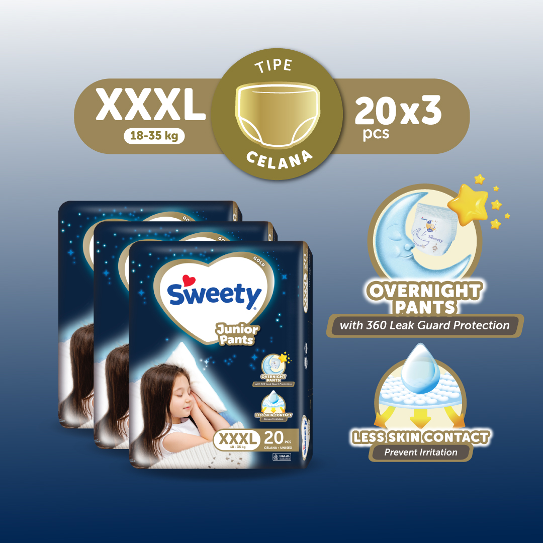 Sweety Gold Junior Pants XXXL20 isi 3 pcs [Karton] Harga 299,300 rupiah*Gratis Ongkir