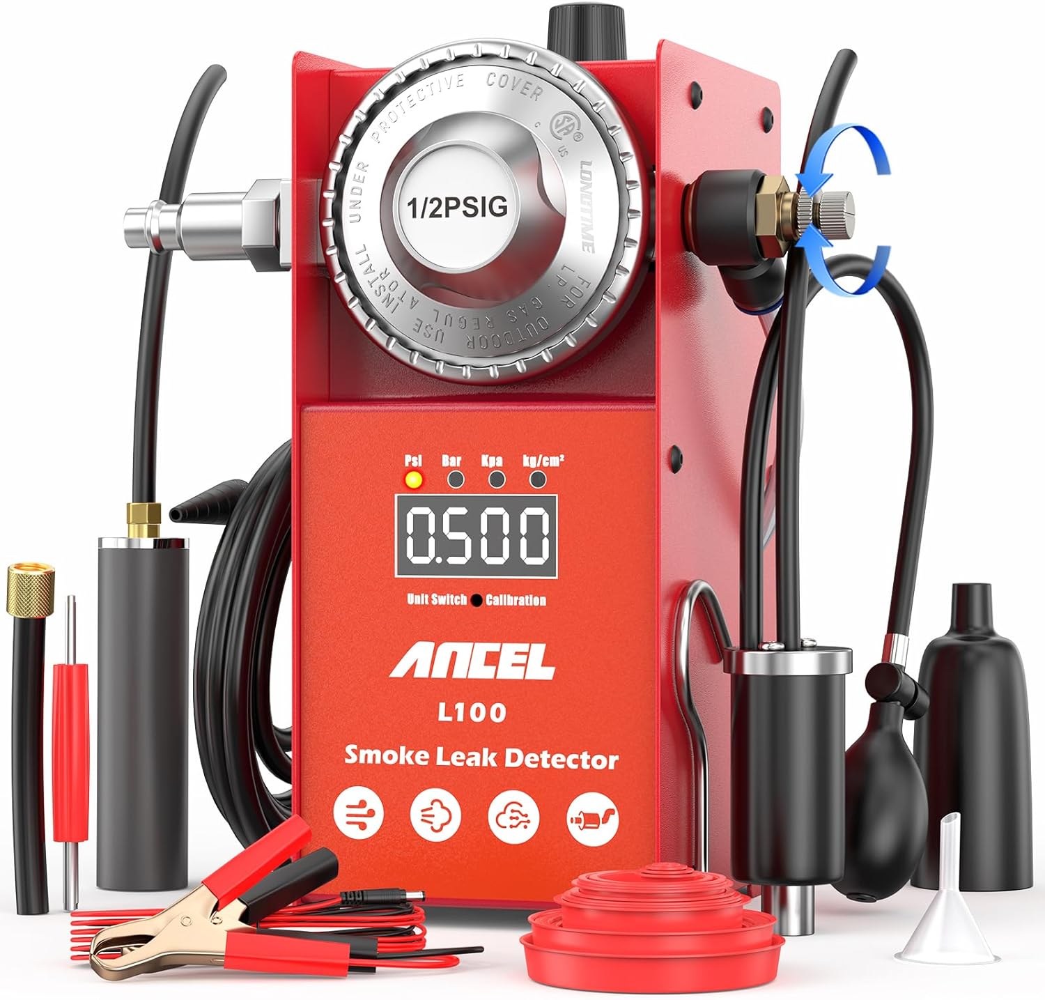 ANCEL L100 Automotive Smoke Machine Leak Detector Pressure Digital Display Adjustment EVAP Leak Detector Built-in Compressor Diagnostic Tool Harga 1,576,000 Ringgit*Penghantaran Percuma