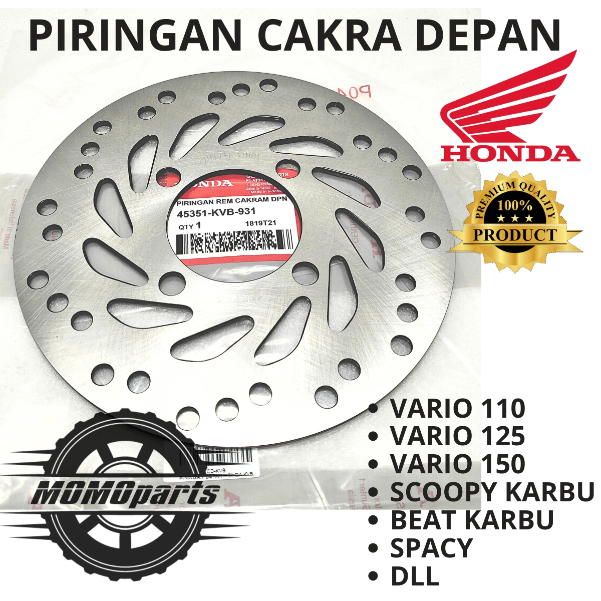 PIRINGAN CAKRAM DEPAN DISC BRAKE MOTOR HONDA BEAT KARBU FI ESP POP