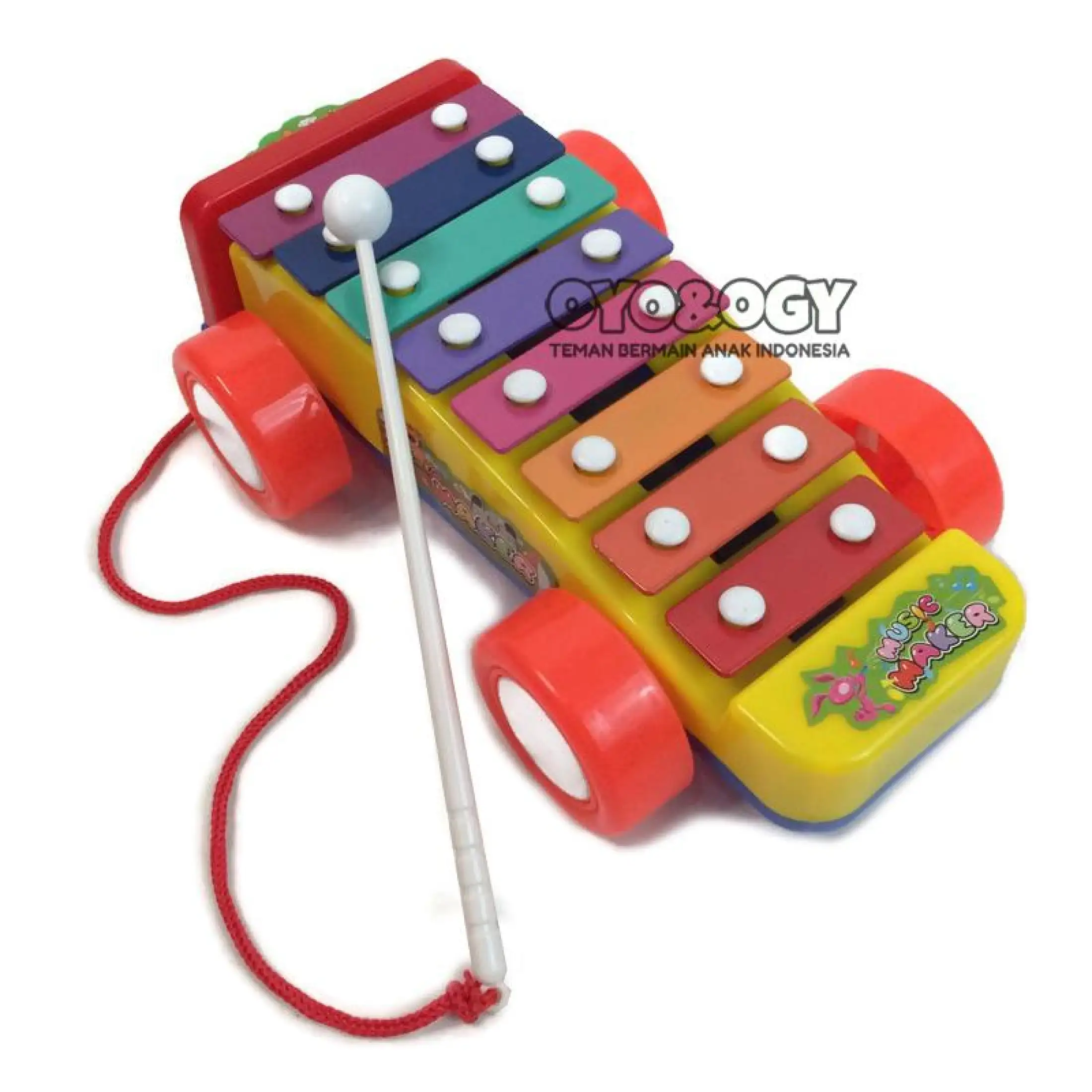 Oyoogy Mainan Edukasi Anak Alat Musik Xylophone Metal Roda Tarik Kolintang Lazada Indonesia