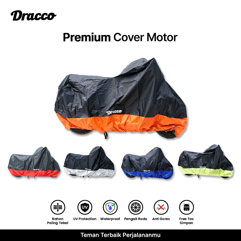 Sarung Cover Motor Kawasaki D-Tracker Waterproof Premium DRACCO | Anti Gores & Debu | UV Protection Harga 87,000 rupiah*Gratis Ongkir