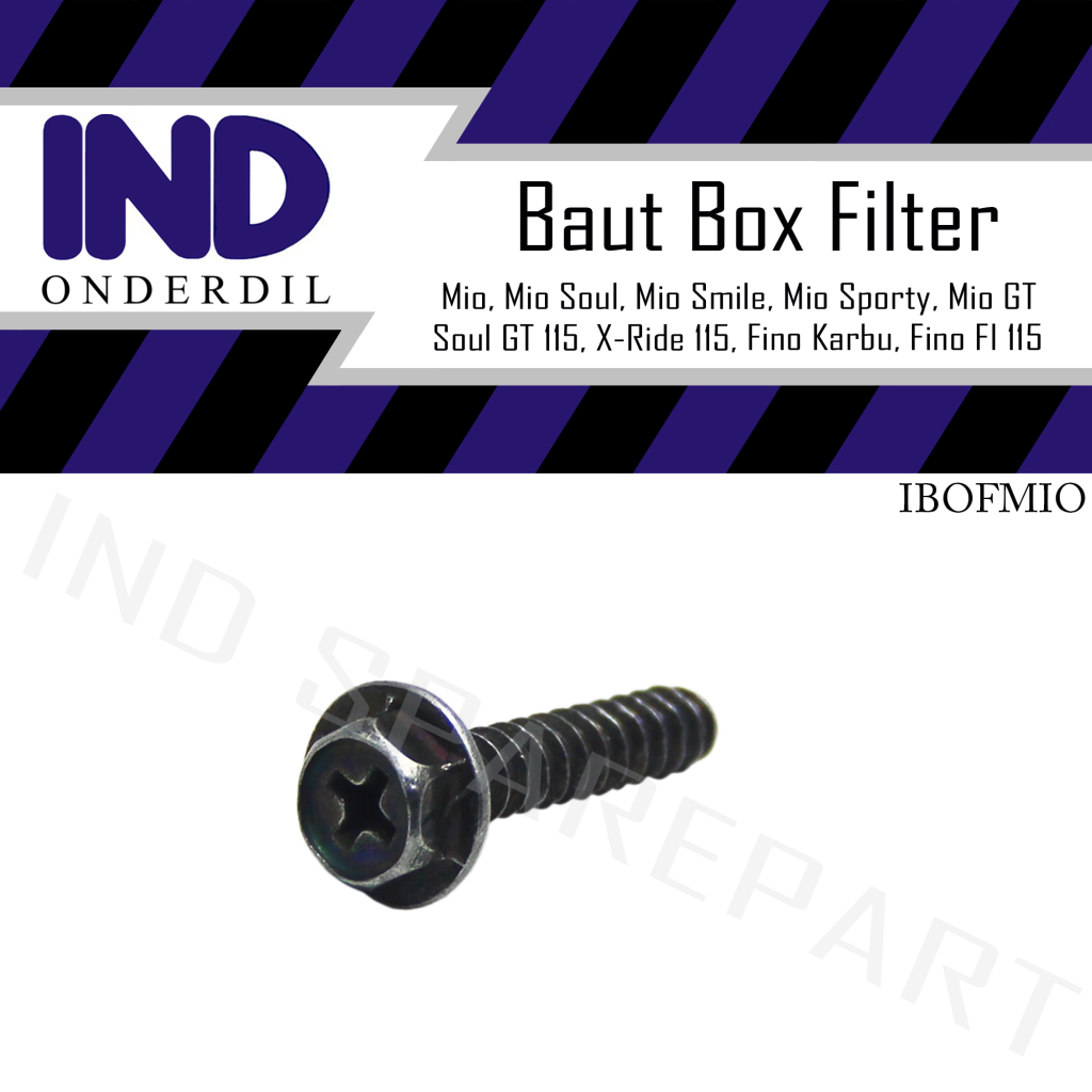 Baut-Baud Box-Boks Filter Mio-Lama-Soul-Smile-Sporty-GT/Soul GT 115/X-Ride 115/Fino Karbu-FI 5x25 Harga  1,970 Ringgit*Penghantaran Percuma