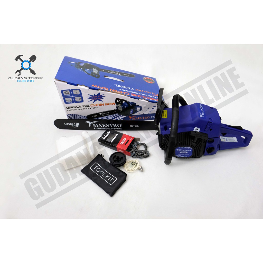 Chainsaw Maestro CS6500L / Mesin Gergaji Kayu Chainsaw Maestro Laser Tip CS 6500 L Harga  1,856,400 rupiah*Gratis Ongkir