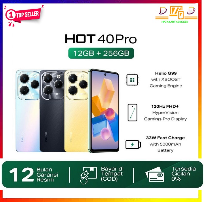 Infinix Hot 40 Pro 8/256Gb - Helio G99 - 6.78” Fhd+ - 5000 Mah - Nfc Harga 1,571,295 rupiah*Gratis Ongkir