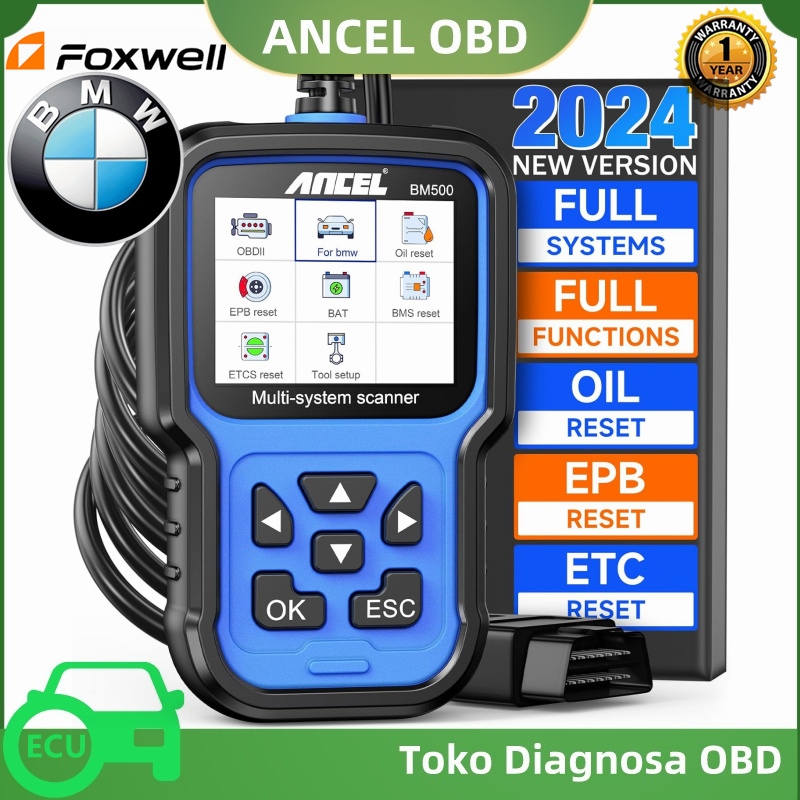 ANCEL BM500 OBD2 Scanner For BMW/ Mini Full System Diagnostic Tool Fault Code Diagnosis Tool Car Scanner Battery Registration Tool Automotive Scanner ODB2 Scanner Harga 905,000 Ringgit*Penghantaran Percuma