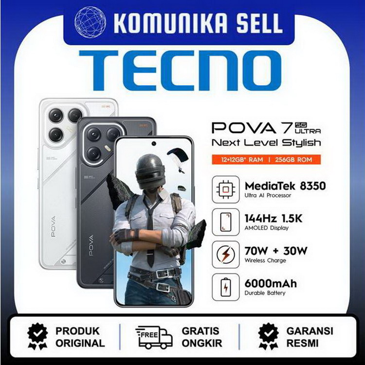 Tecno Pova 7 Ultra 5G - 12GB/256GB Harga 4,985,000 rupiah*Gratis Ongkir