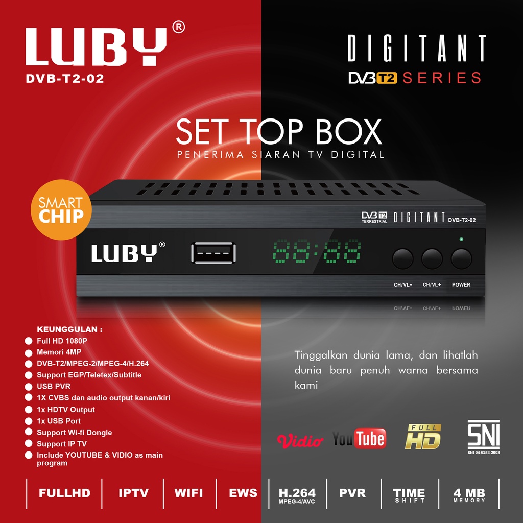 	 Luby Set Top Box TV Digital Matrix - DVB T2 02 - FREE ONGKIR Jabodetabek	