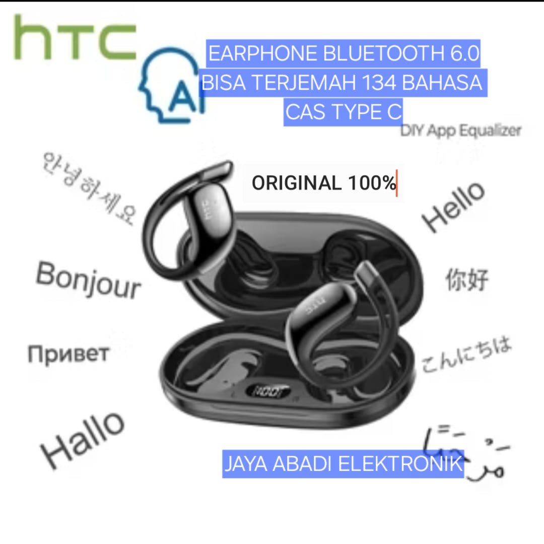 H33 HTC Ori 100% earphone Bluetooth 6.0 translation all language handsfree blutut CAS type C headphone bluetoot bluetoot blutut sport DJ music music bass Super bas sytlis sport traveling auto language AI translator BT version: v6.0 connection distance b Harga 125,550 rupiah*Gratis Ongkir