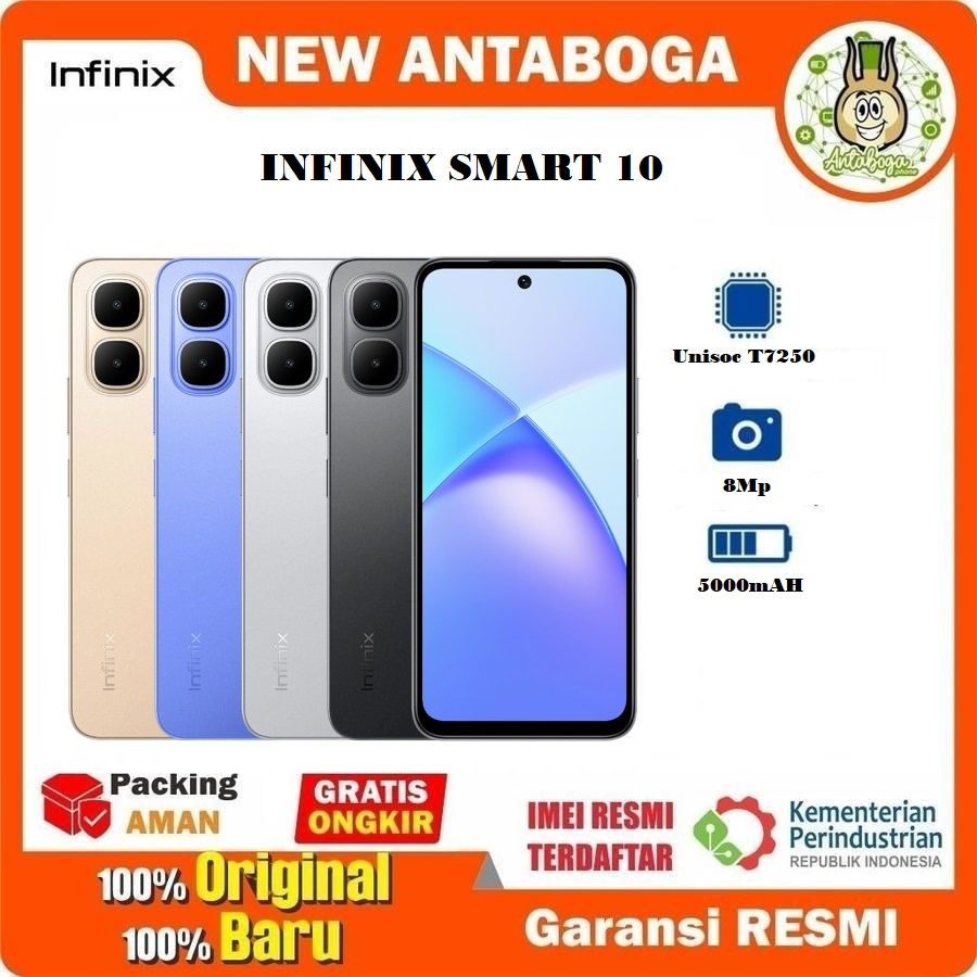 Infinix Smart 10 4/64 &4/128 GB Garansi Resmi Giá 1,190,000 Đồng*Miễn phí vận chuyển