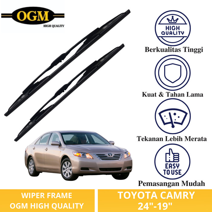 Wiper Kaca Mobil Toyota Camry 2002-2007 24"-19" Frame Sepasang - OGM Harga 63,900 rupiah*Gratis Ongkir