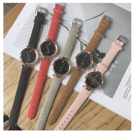 	 Lazwatch Jam Tangan Geneva Wanita Kulit Kaca Belimbing 	