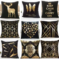 [COD]Black Series Pillow Cushion Cover / Sarung Tutup Bantal Sofa Bahan Berudru Tebal Harga Per Pcs