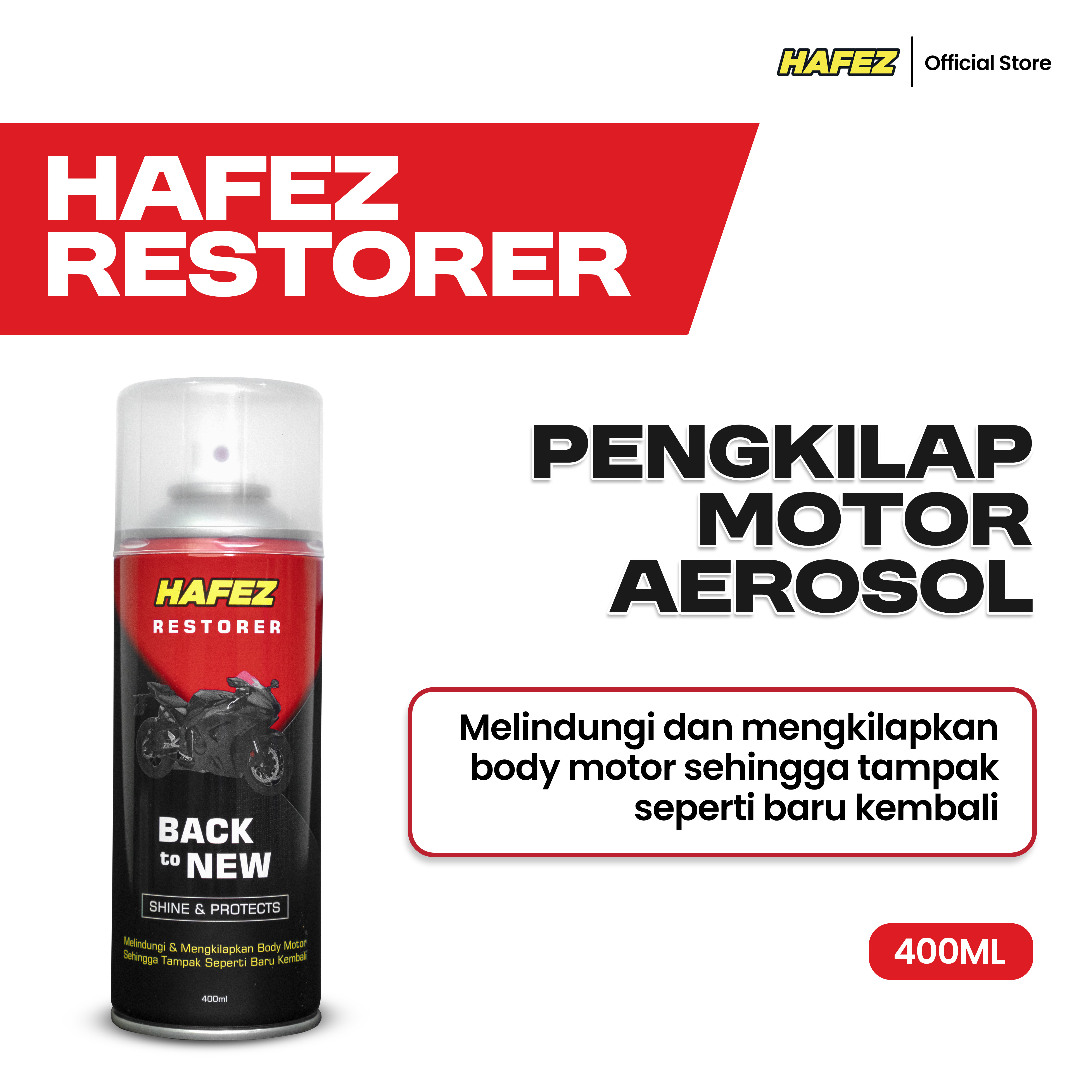 HAFEZ - Restorer - Pengkilap dan Penghitam Body Motor Harga 51,000 rupiah*Gratis Ongkir