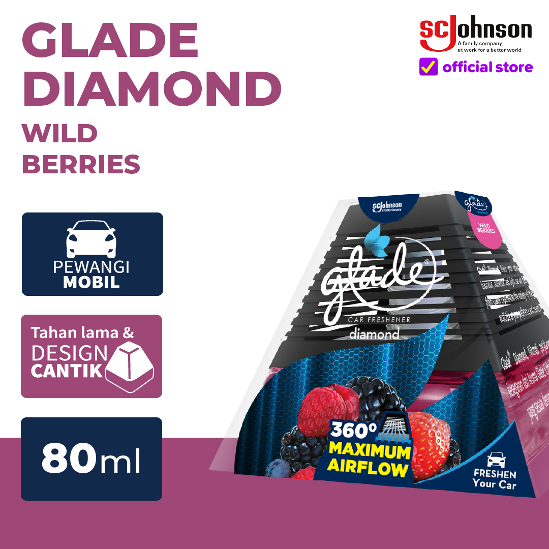 Glade Diamond Car Freshener - Wild Berries 80ml Harga 42,588 rupiah*Gratis Ongkir